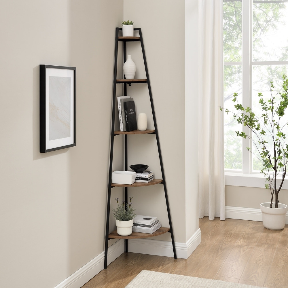 Middlebrook Modern Industrial Corner Bookshelf