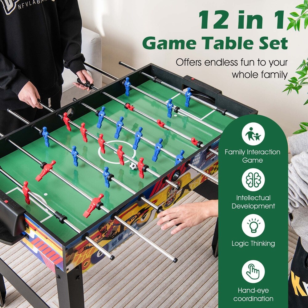 Costway 12 in 1 Combo Game Table Set with Foosball Air Hockey Pool   See Details