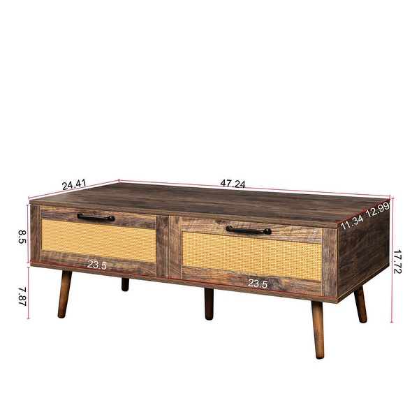 Lift Top Coffee Table with 2 Storage Drawers