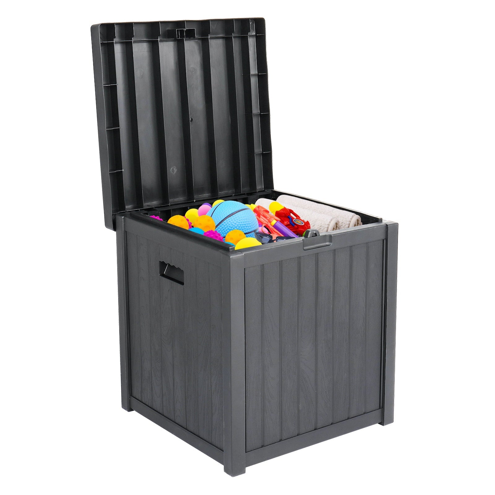 Aibecy 51gal 195L Outdoor Garden Storage Deck Box Chest Tools Cushions Lockable Seat Waterproof