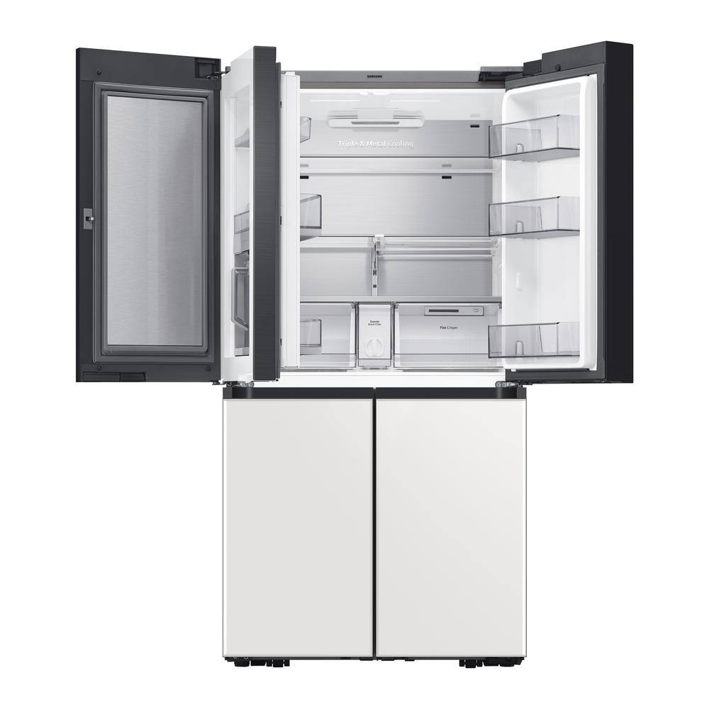  Bespoke 29 cu. ft. 4-Door Flex French Door Smart Refrigerator with Beverage Center in White Glass Standard Depth RF29A967512