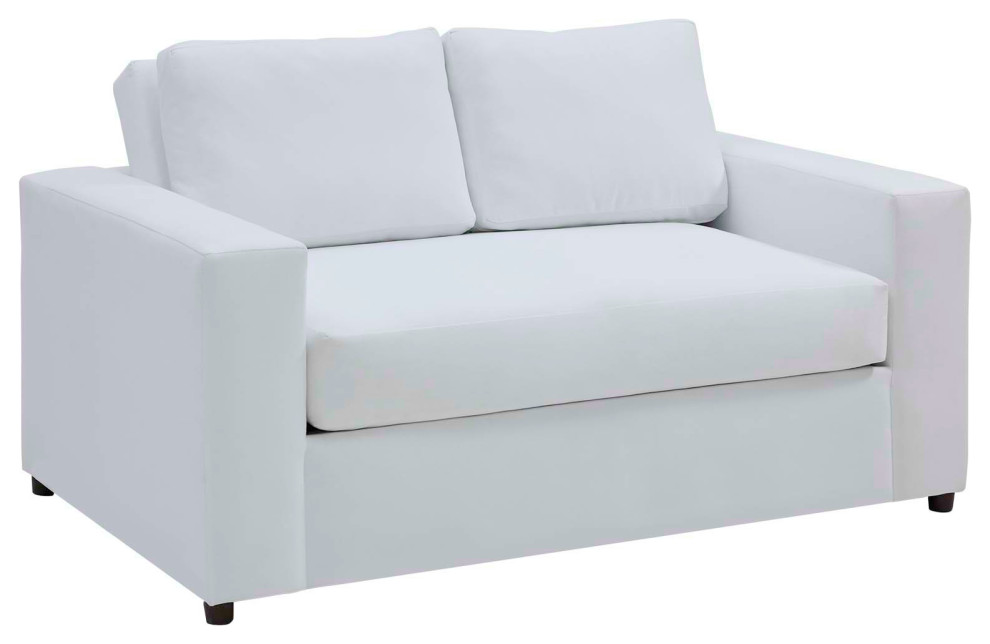 Avendale Velvet Loveseat  Dove White   Transitional   Loveseats   by First of a Kind USA Inc  Houzz