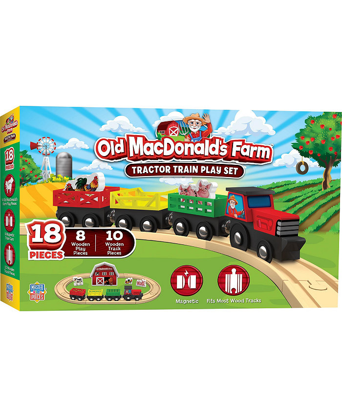 MasterPieces Puzzles MasterPieces Wood Train Sets - Old MacDonald 18 Piece Train Set