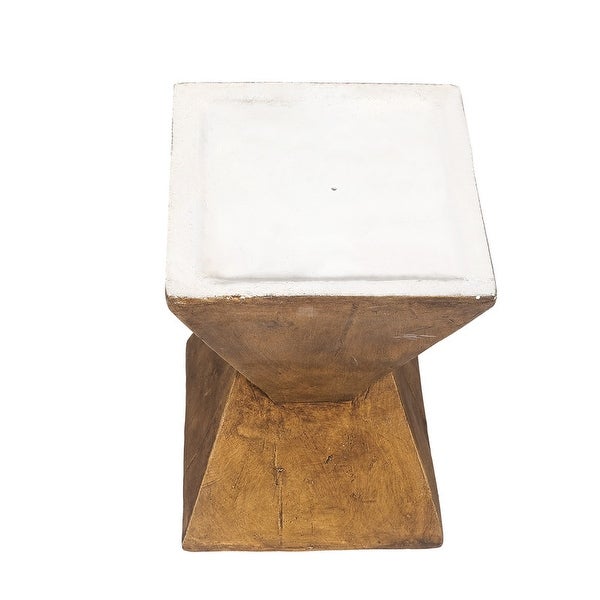 Adeco Outdoor Indoor Concrete Side Table Modern Accent End Table