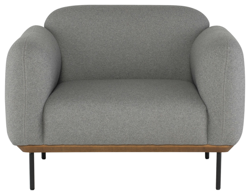 Benson Light Grey Fabric Single Seat Sofa   Midcentury   Armchairs And Accent Chairs   by Kolibri Decor  Houzz