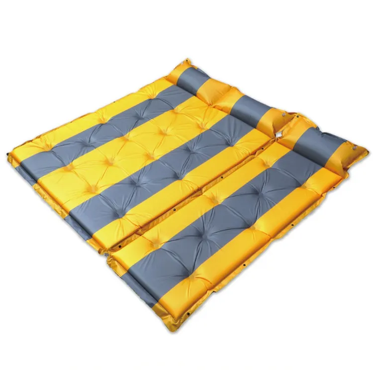 Double Sleeping Pad for Camping Inflatable 2 Person Sleeping Mat with Built in Pump Foot Press Extra Thick Camping Mat