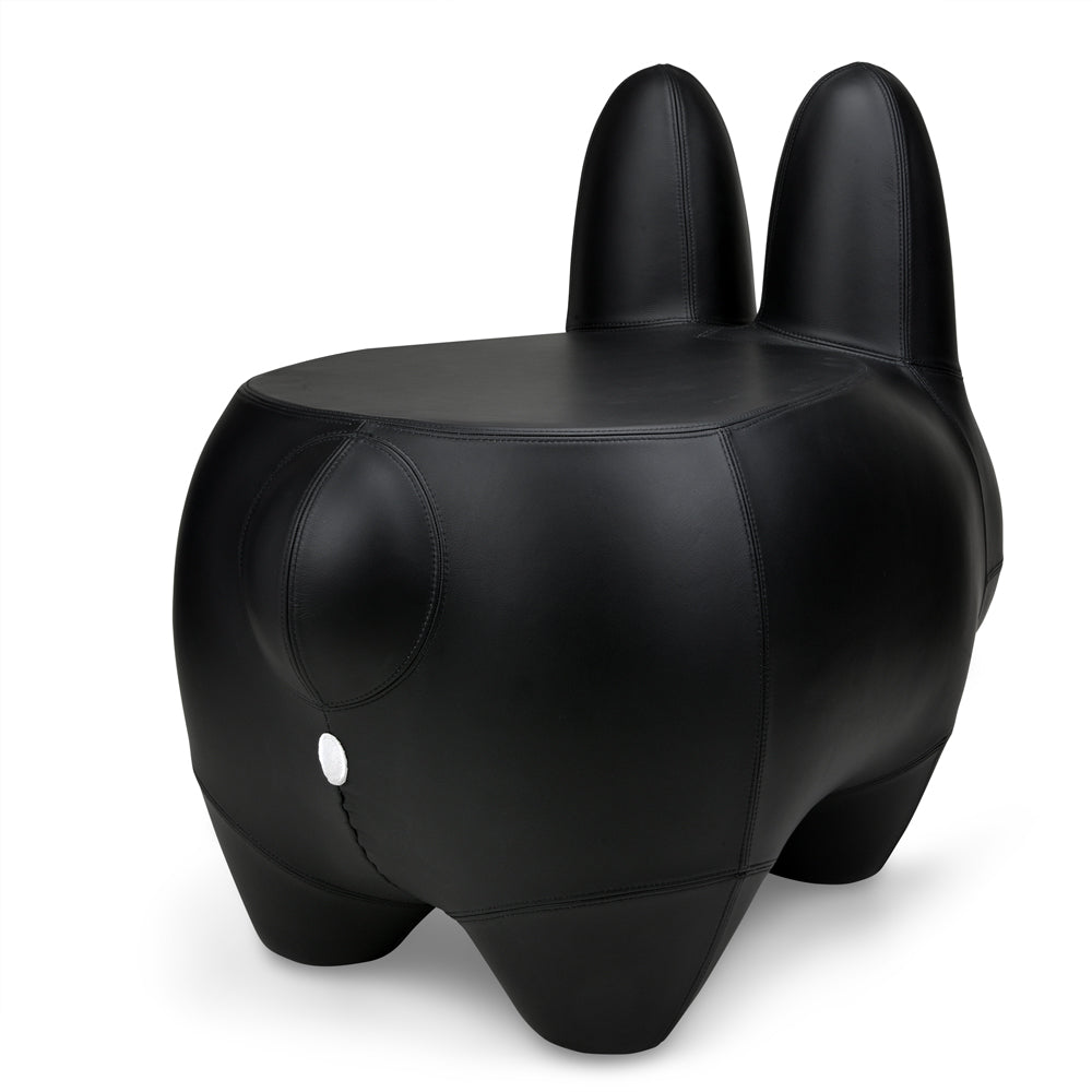 Kidrobot Art Giant Leather Smorkin' Labbit Stool by Frank Kozik - Black Edition