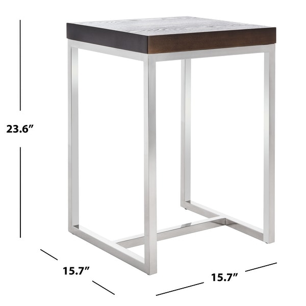 SAFAVIEH Couture High Line Collection Turner Stainless Steel Square End Table - 15.7