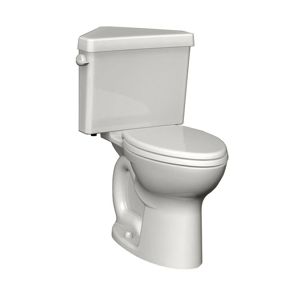 American Standard Cadet 3 Powerwash Triangle Tall Height 2-Piece 1.6 GPF Round Toilet in White Seat not Included 270BD001.020