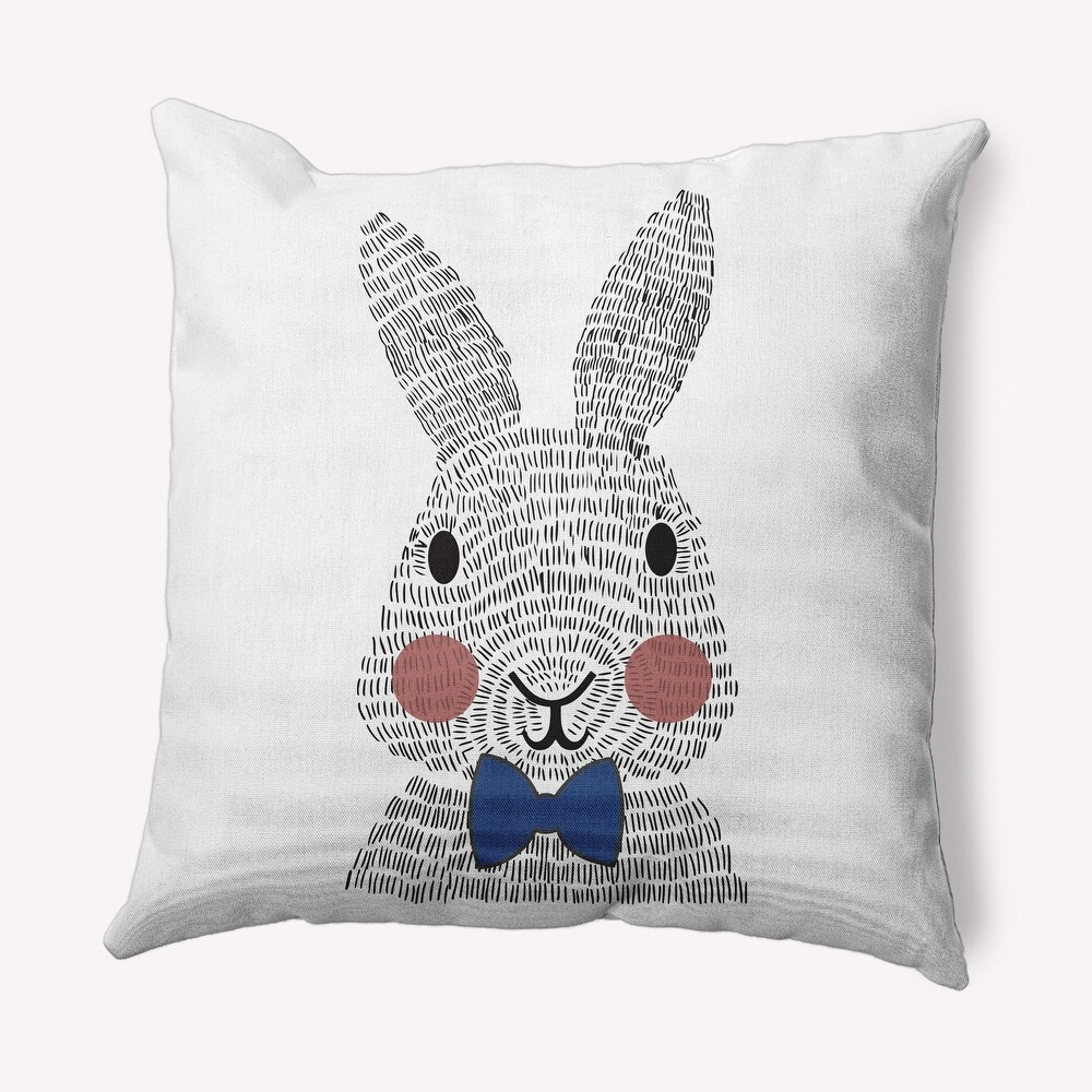 Bow tie Bunny Easter Indoor/Outdoor Throw Pillow