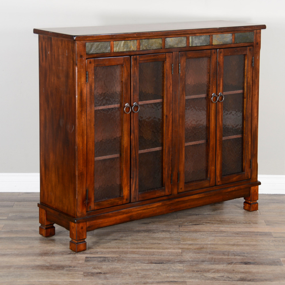 Santa Fe 4 Door Bookcase With Slate   Transitional   Bookcases   by Sunny Designs  Inc.  Houzz