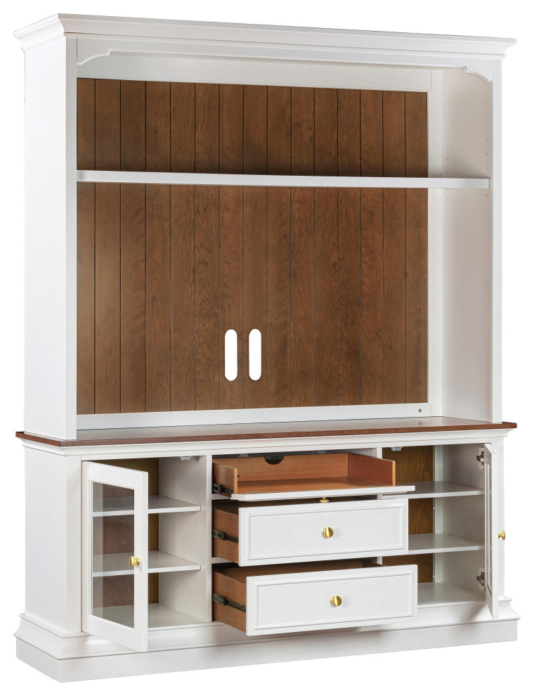 Hudson White Entertainment Center   Transitional   Entertainment Centers And Tv Stands   by First of a Kind USA Inc  Houzz