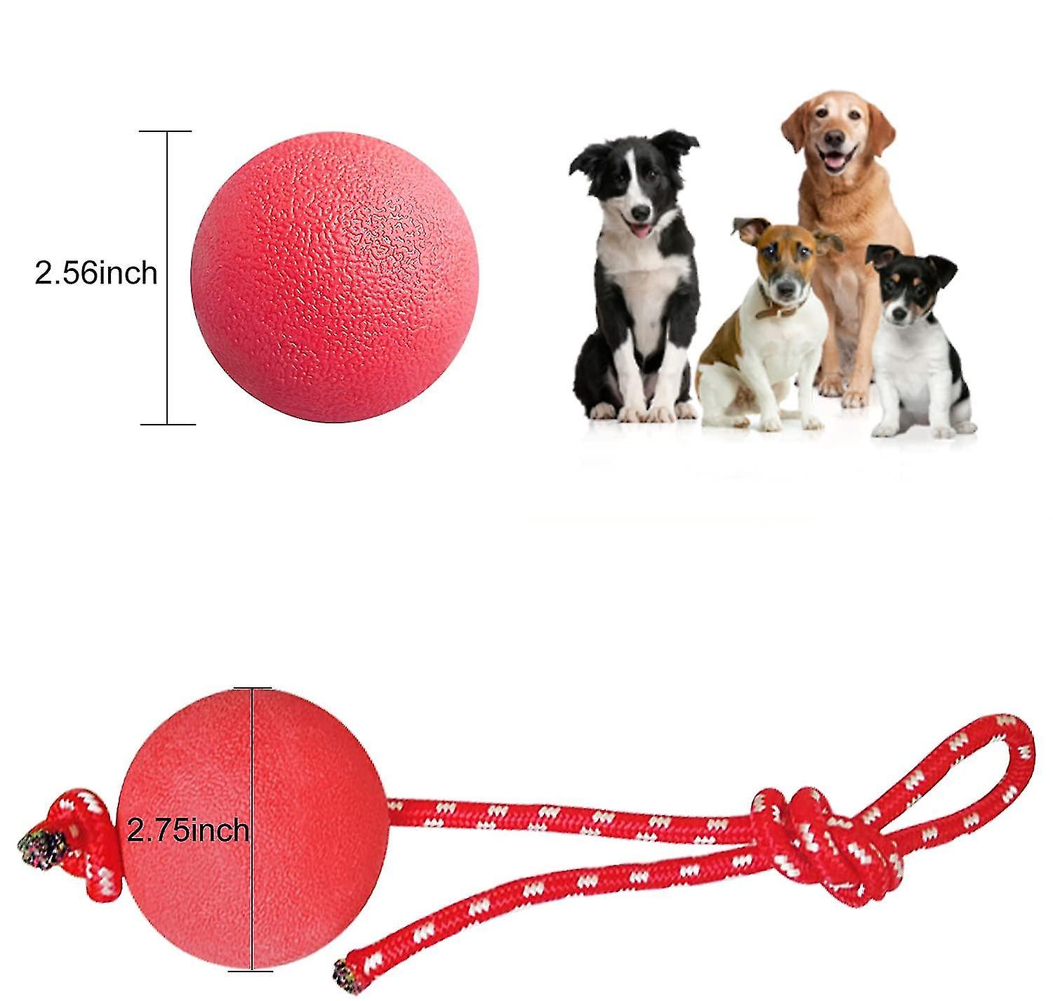 Rope Ball Dog Toy， 3 Pieces Cat Chew Toys， Rubber Ball Rope Dog Toys