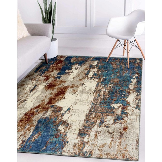 Luxe Weavers Lagos Collection Abstract Woven Area Rug