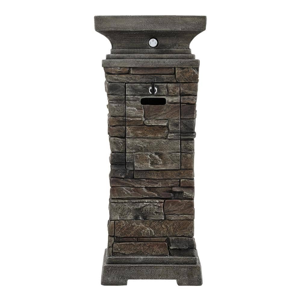 Hampton Bay 29 in. W x 11.8 in. H Square Stacked Stone Fire Column FP15029