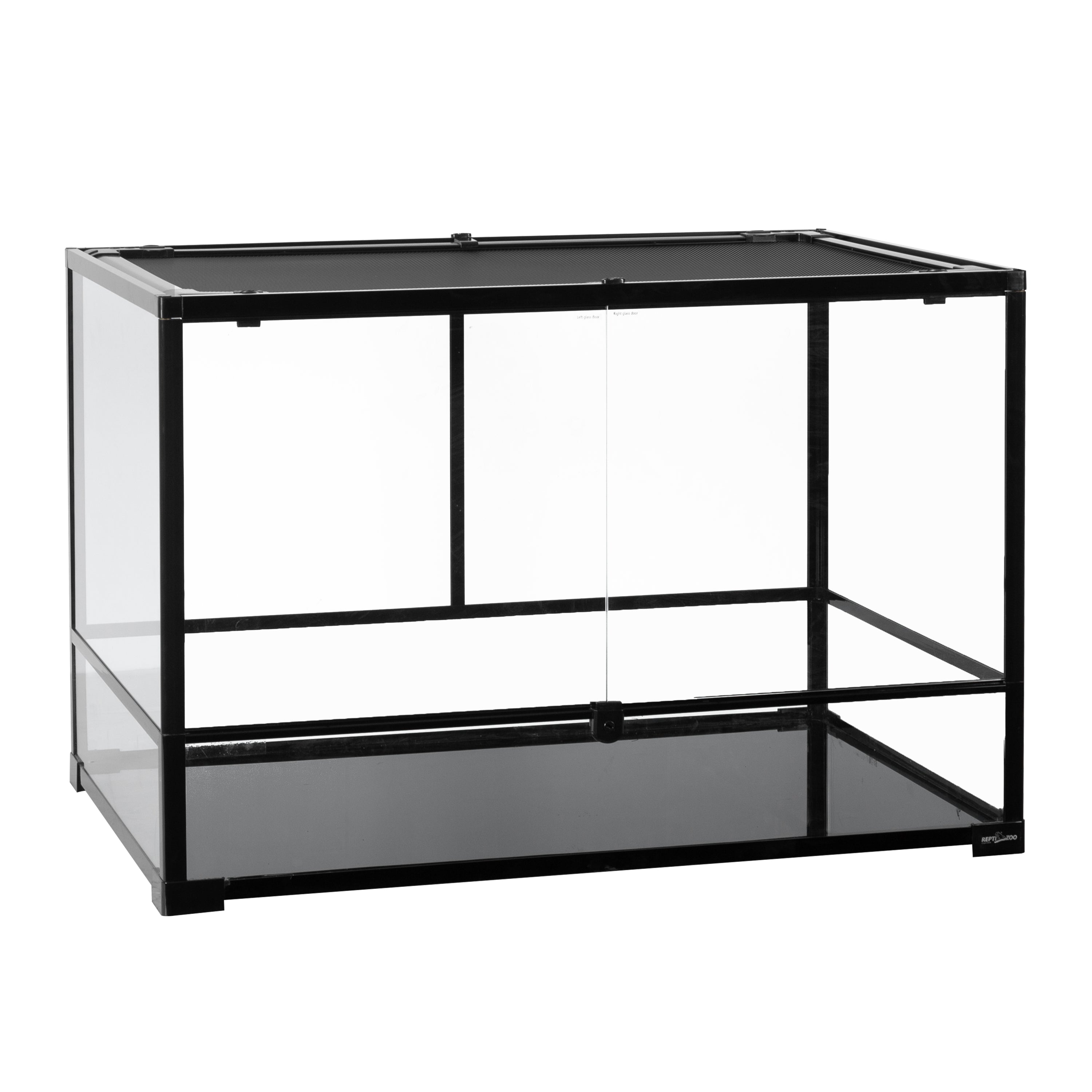 REPTI ZOO Reptile Full Glass Terrarium，  Front Sliding Glass door with Double Top Covers， Large Tank 36