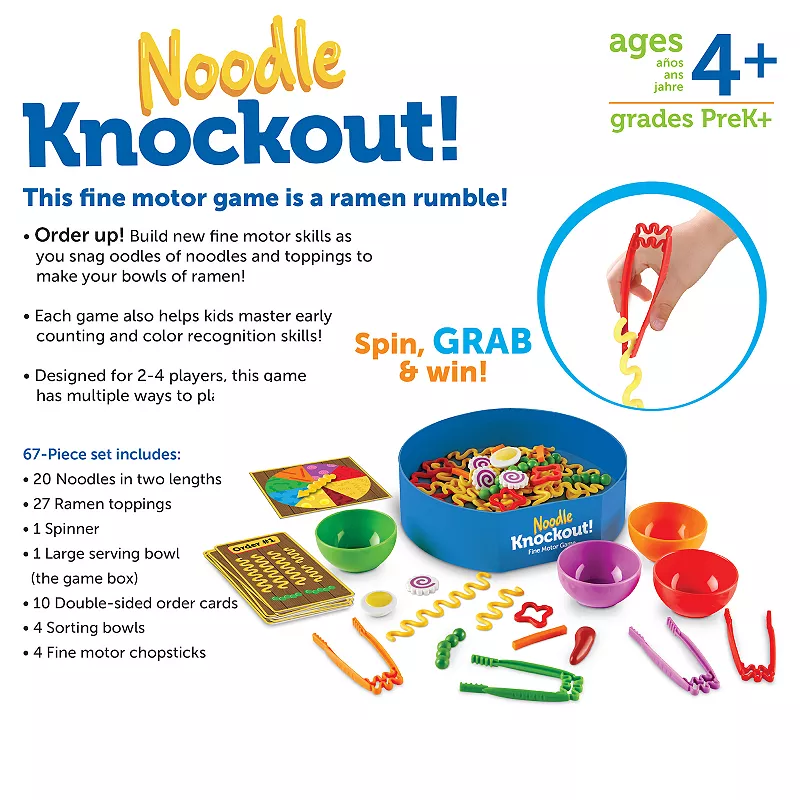 Learning Resources Noodle Knockout Fine Motor Game