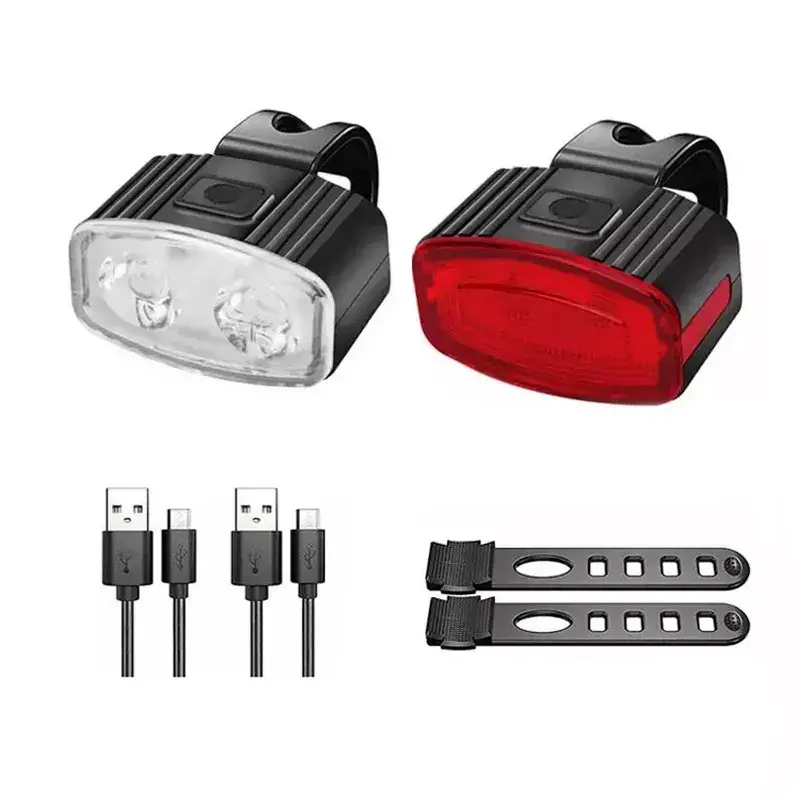 Waterproof USB Rechargeable LED Bike Light Set Super Bright cycle Headlight and Taillight Bicycle Light set for Cyclists