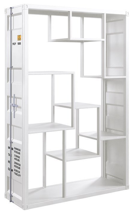 Bowery Hill Contemporary 9 Shelf Bookcase in Gunmetal   Industrial   Bookcases   by Homesquare  Houzz