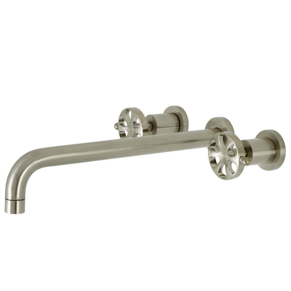 Kingston Brass Belknap 2-Handle Wall-Mount Roman Tub Faucet in Brushed Nickel (Valve Included) HKS8048RX