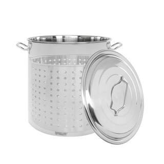 Concord 120 Quarts Stainless Steel Stock Pot with Steamer Basket NS120-BAK