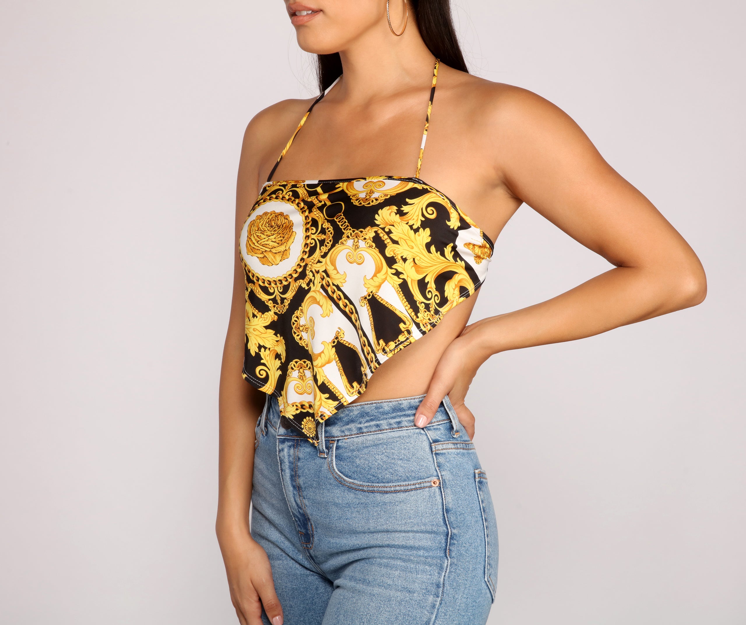 Chainlink Handkerchief Crop Top