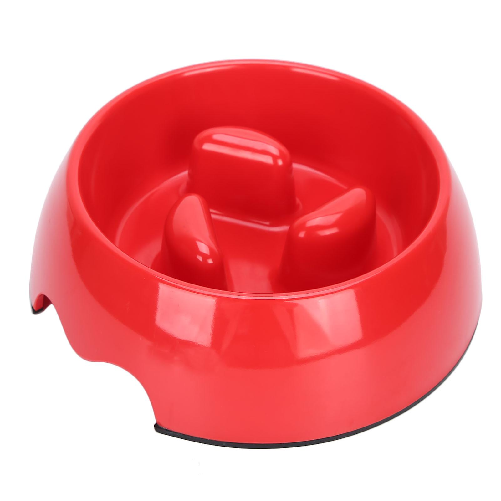 Slow Eating Pet Bowl Cat Dog Antichoking Food Feeder Container Interactive Feeding Bowll Red