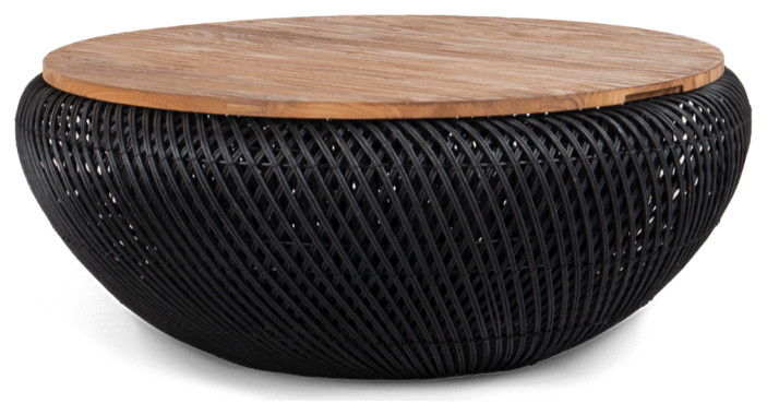 Black Rattan Storage Coffee Table  dBodhi Wave   Tropical   Coffee Tables   by Oroa   Distinctive Furniture  Houzz