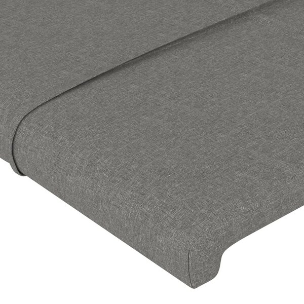 vidaXL LED Headboard Fabric Bedroom Furniture Dark Gray/Light Gray Multi Sizes - - 37455504