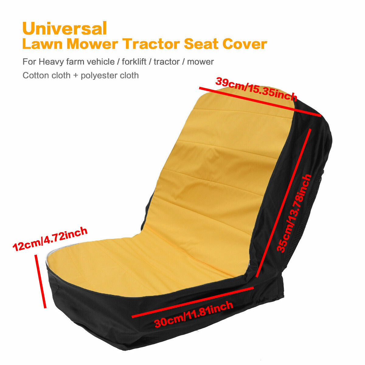 Universal Lawn Mower Tractor Seat Cover Padded Comfort Pad Storage Pouch