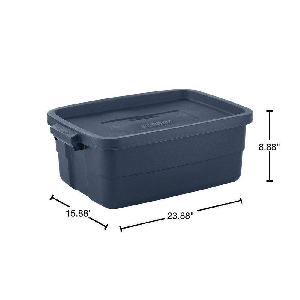 Rubbermaid Roughneck 10 Gal. Rugged Stackable Storage Tote Container (6-Pack) RMRT100015-6pack