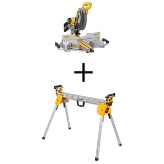 DW 15 Amp Corded 12 in. Double Bevel Sliding Compound Miter Saw Kit with Compact Miter Saw Stand with 500 lbs. Capacity DWS780WDWX724