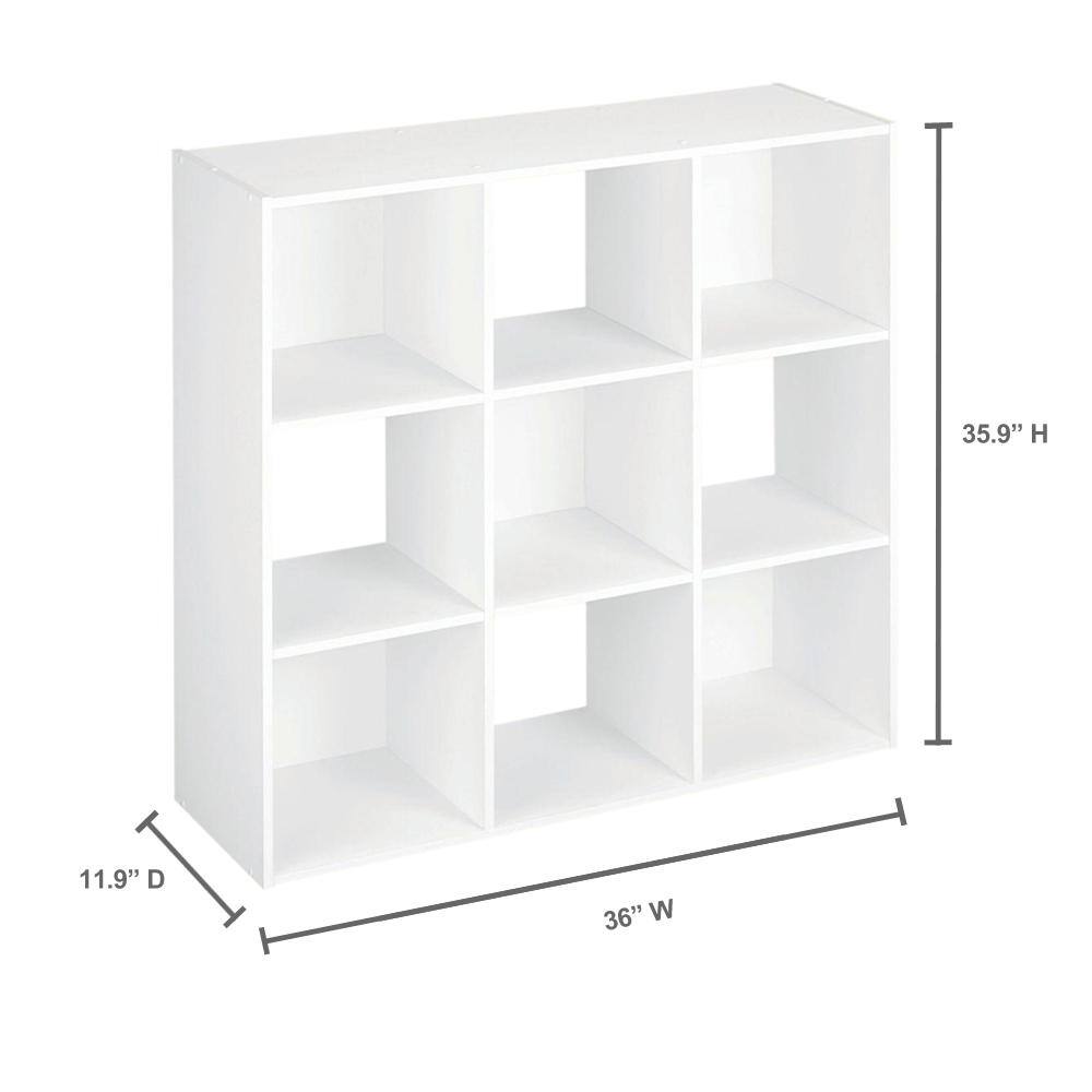 ClosetMaid 35.88 in. H x 36 in. W x 11.89 in. D White Wood Look 9-Cube Organizer 55904