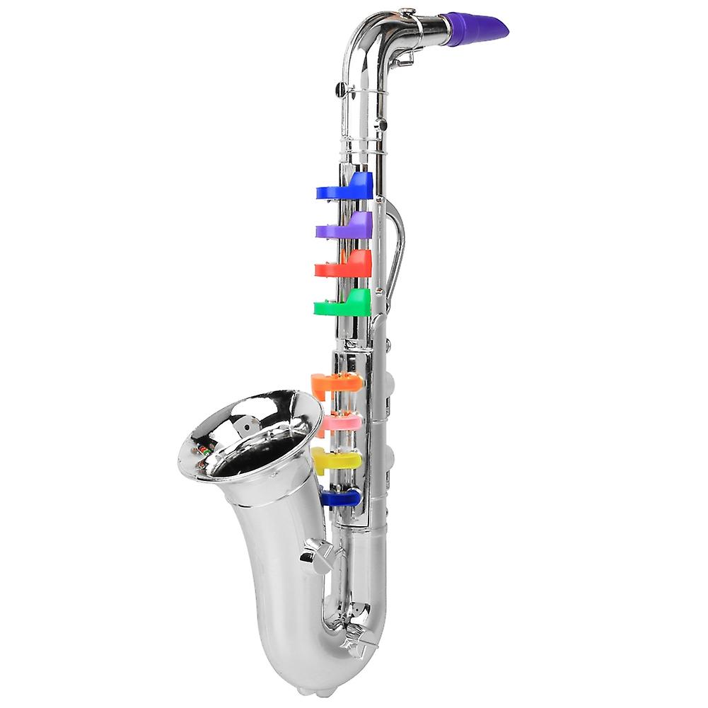 Plastic Children Saxophone Toy Mini Saxophone Sax Children Musical Instrument Toy Giftsilver