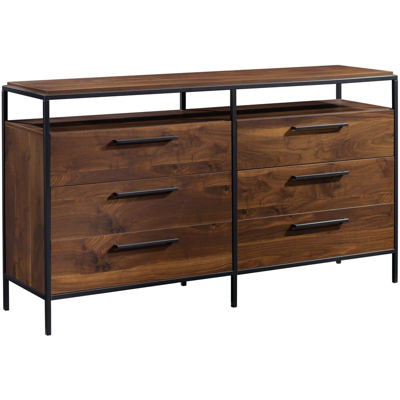 Sauder Nova Loft Engineered Wood Bedroom Dresser in Grand Walnut