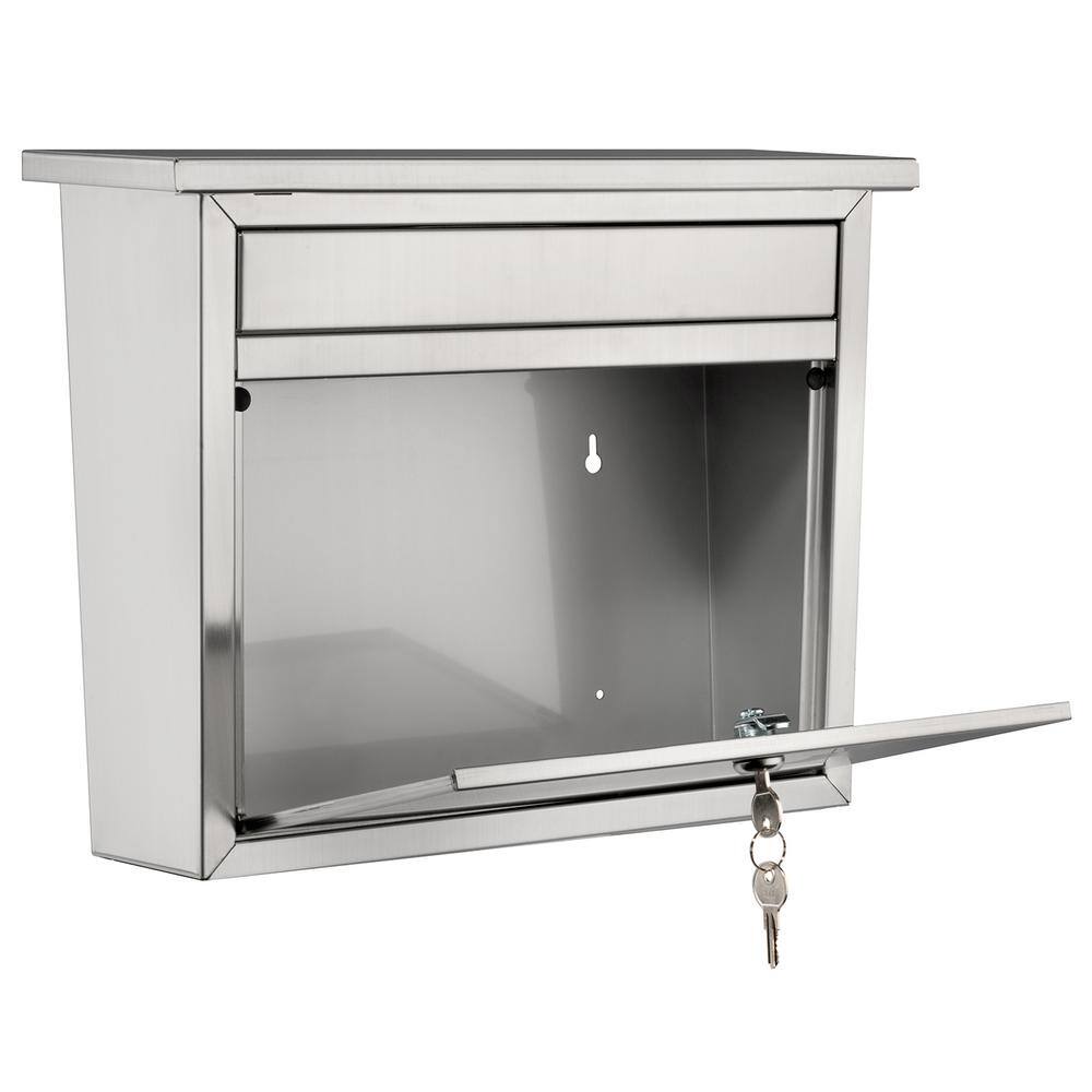 Architectural Mailboxes Maya Silver Medium Steel Locking Wall Mount Mailbox 2417PS-10