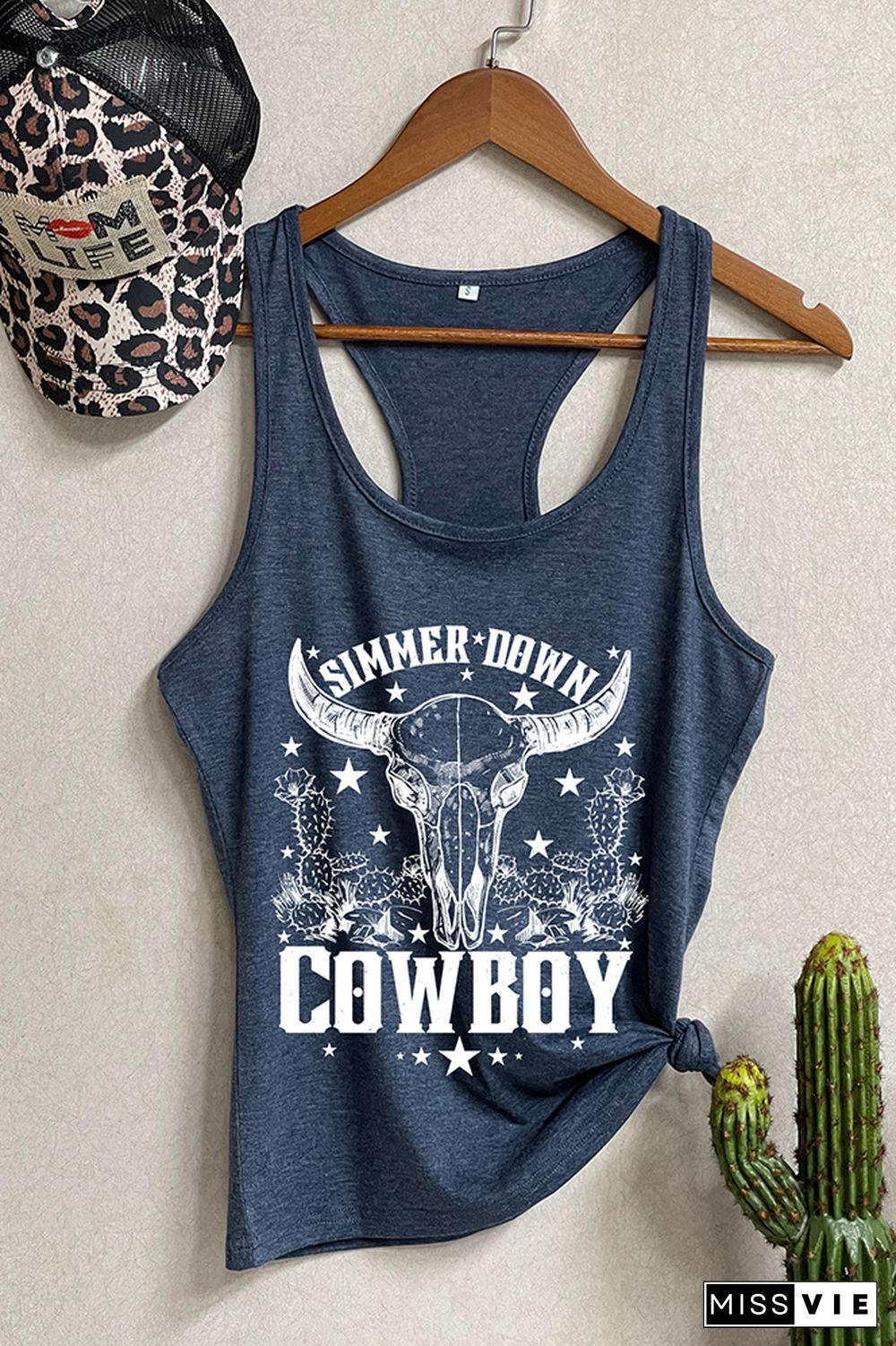 Simmer Down Cowboy Sleeveless Tank Top Wholesale