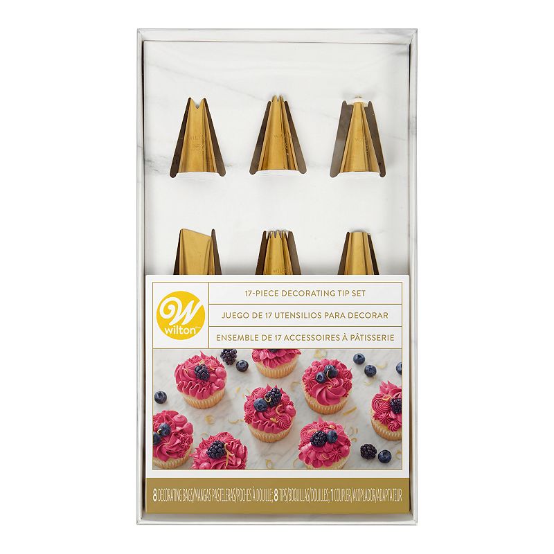 Wilton Navy 17-pc. Blue and Gold Piping Tips and Cake Decorating Supplies Set