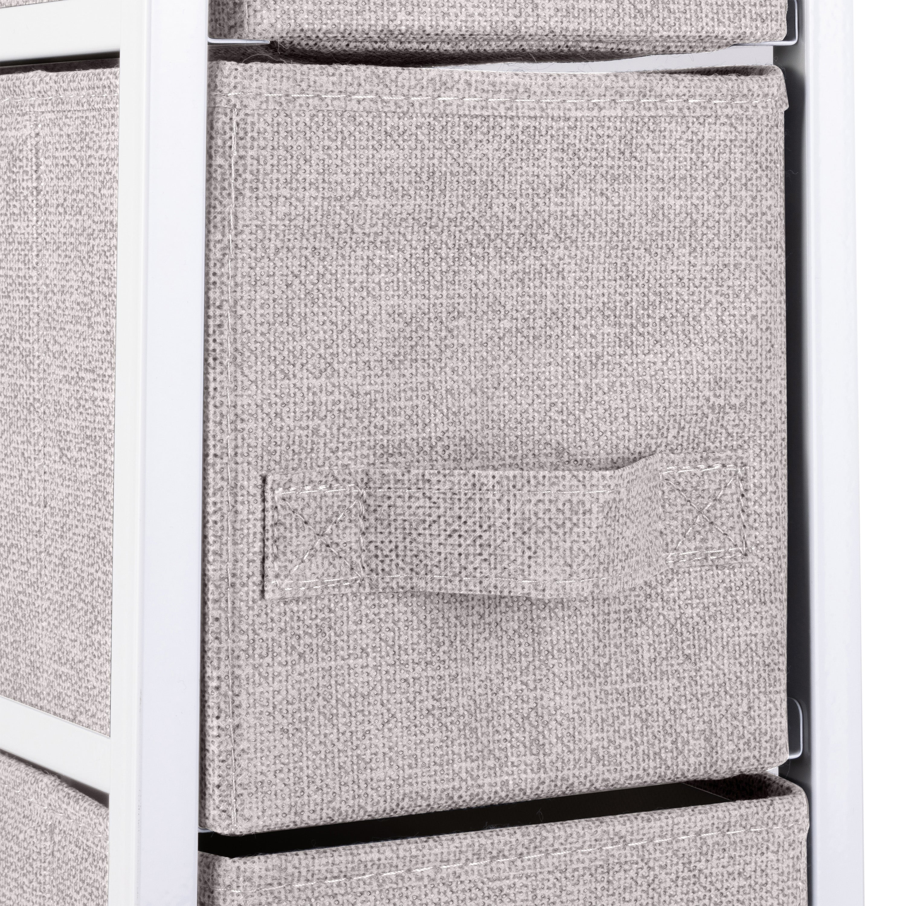 Simplify 4 Drawer Slim Chest with Fabric Drawers in Beige