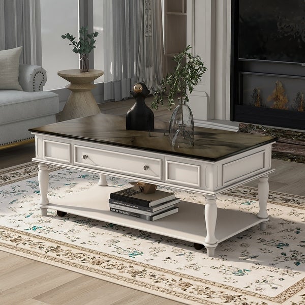 Emery Coffee Table with Caster Wheels