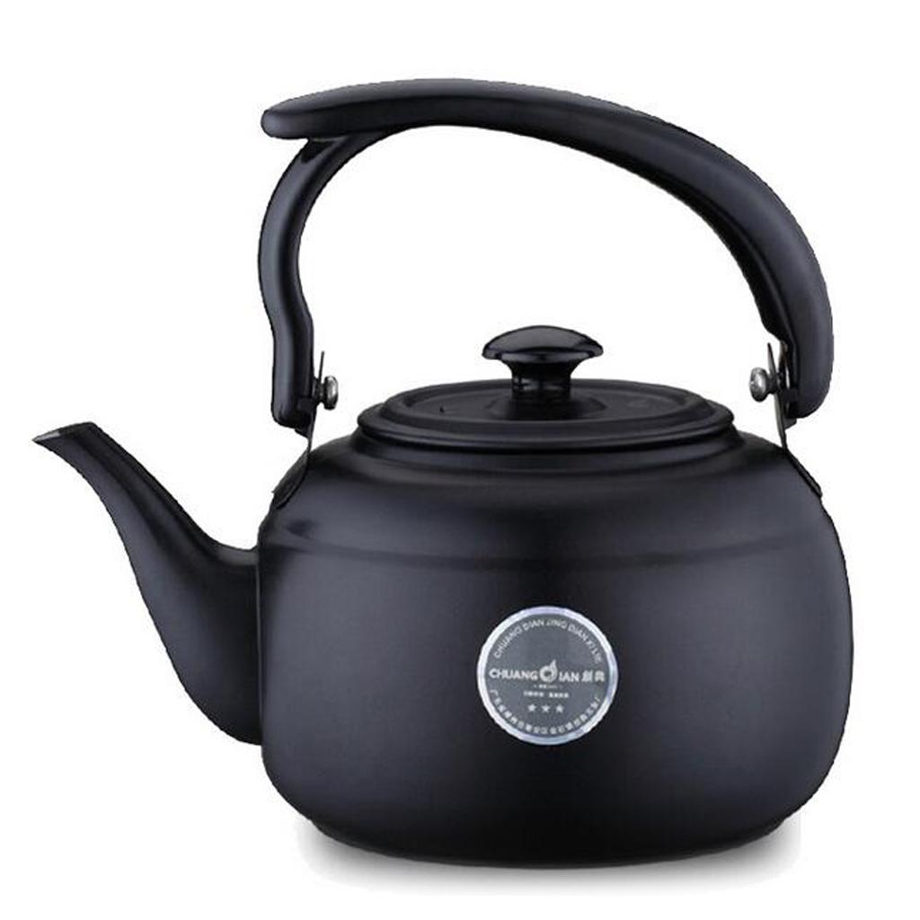 Teapot Kettle Stainless Steel 1L Tea Boiler Water Kitchen Black