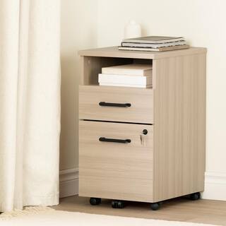 South Shore Zelia Soft Elm Decorative Vertical File Cabinet with 2-Drawers 13356