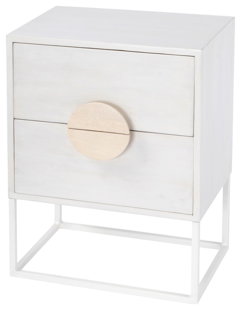 Lennasa 2 drawers End Table   Contemporary   Accent Chests And Cabinets   by BisonOffice  Houzz