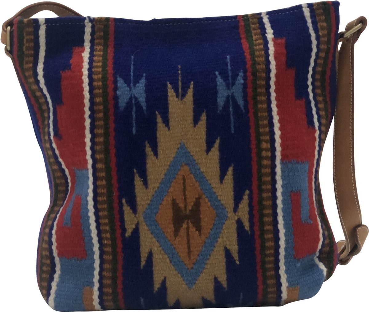 Huntley Equestrian Blue Navajo Southwestern Aztec Print Shoulder Handbag