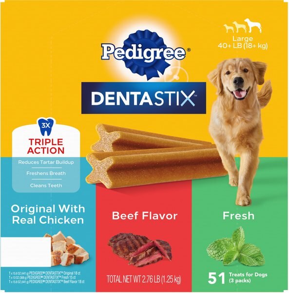 Pedigree Dentastix Original Beef Flavored and Fresh Variety Pack Mint Flavored Large Dental Dog Treats