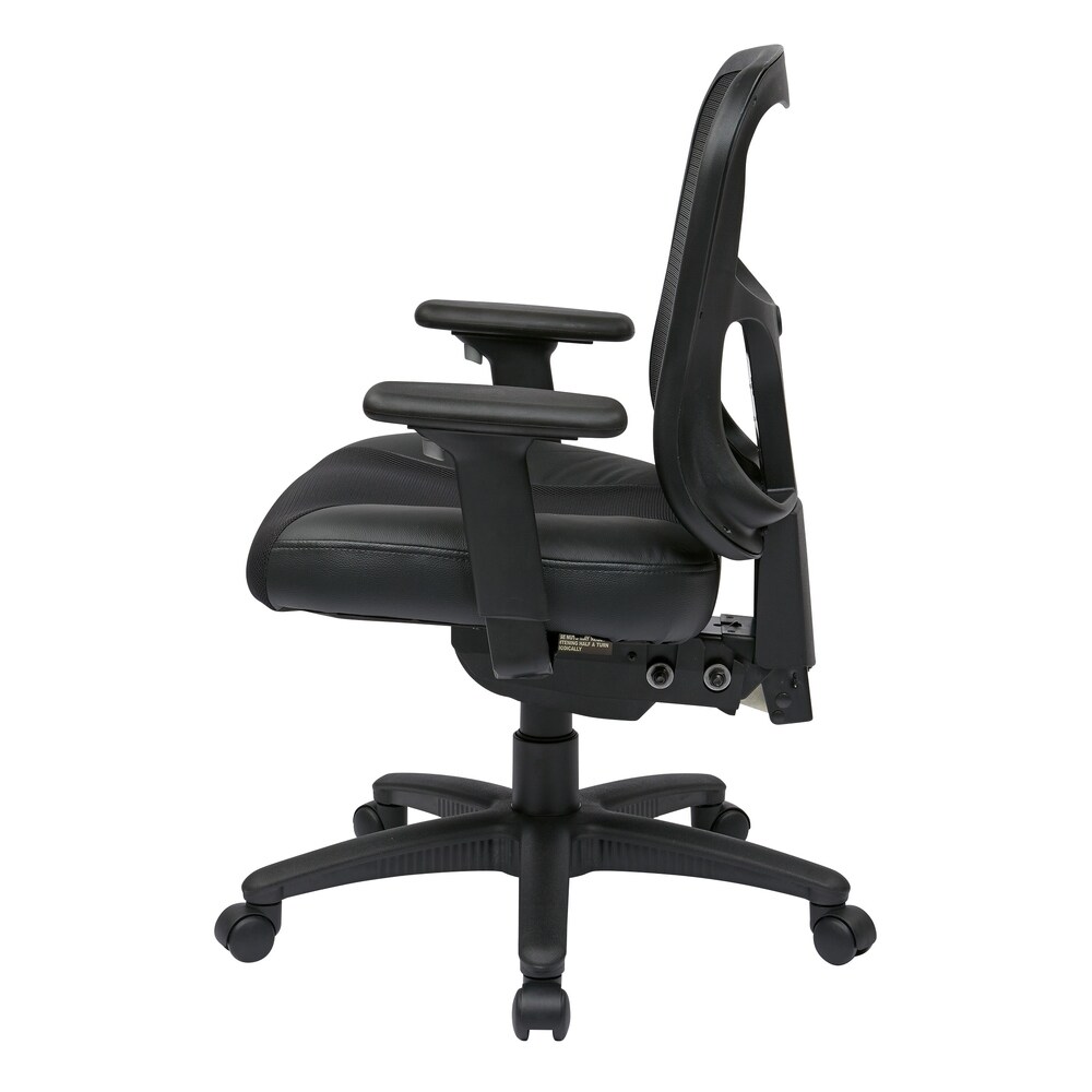 High Back Office Chair with Leather and Mesh Seat