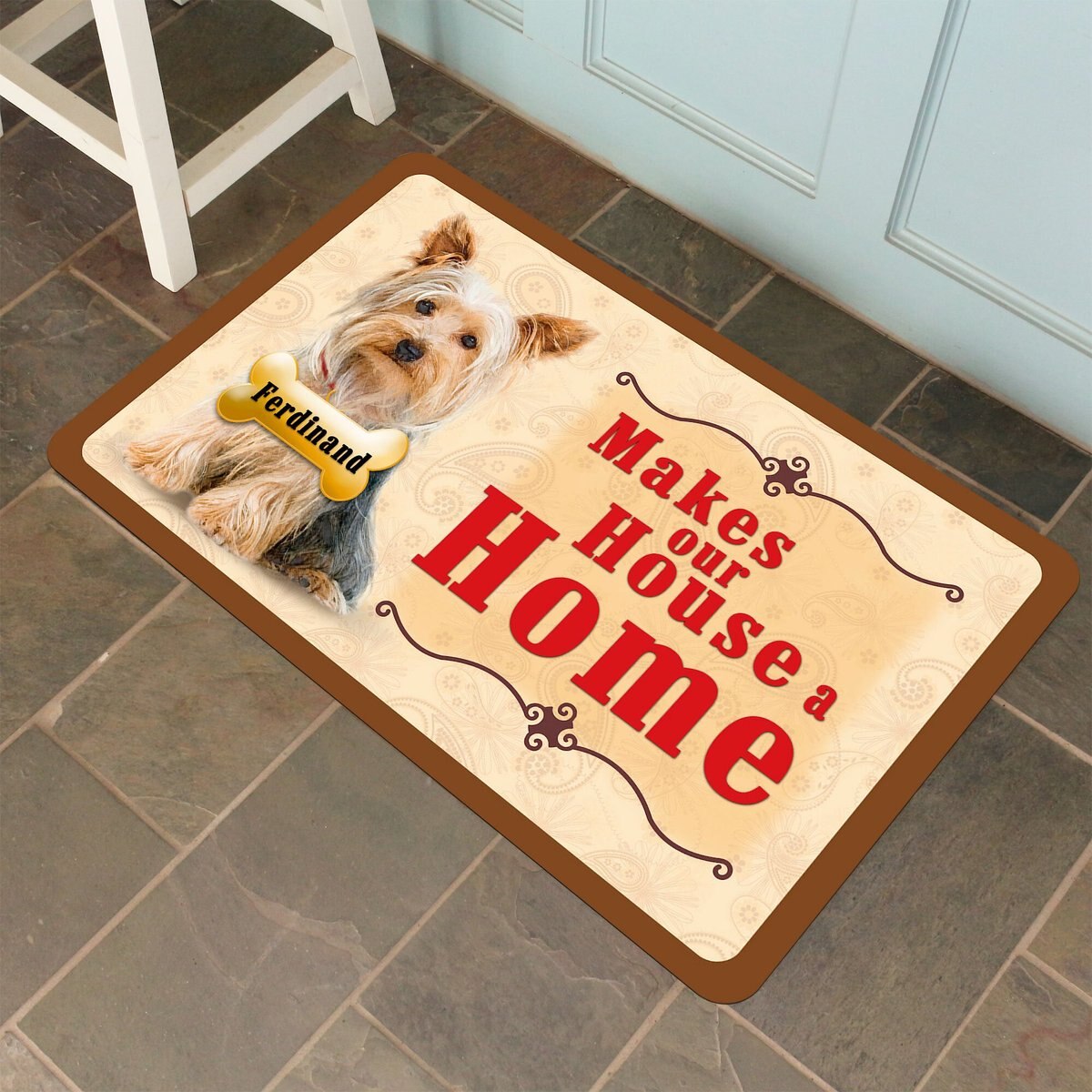 Bungalow Flooring Makes Our House A Home Yorkshire Terrier Personalized Floor Mat