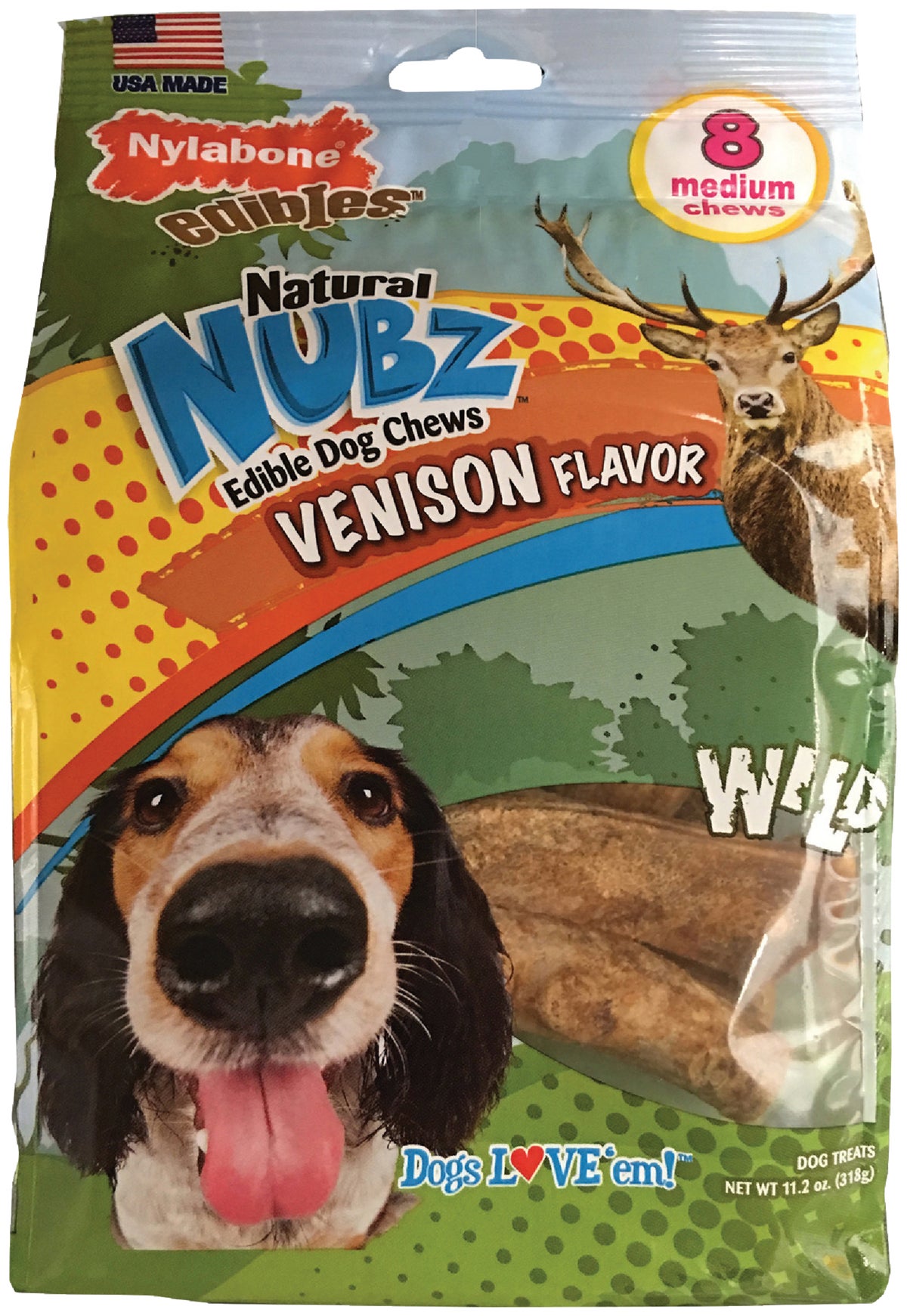 Nylabone Edibles Natural Nubz Antler Chew Bone 8-Pack