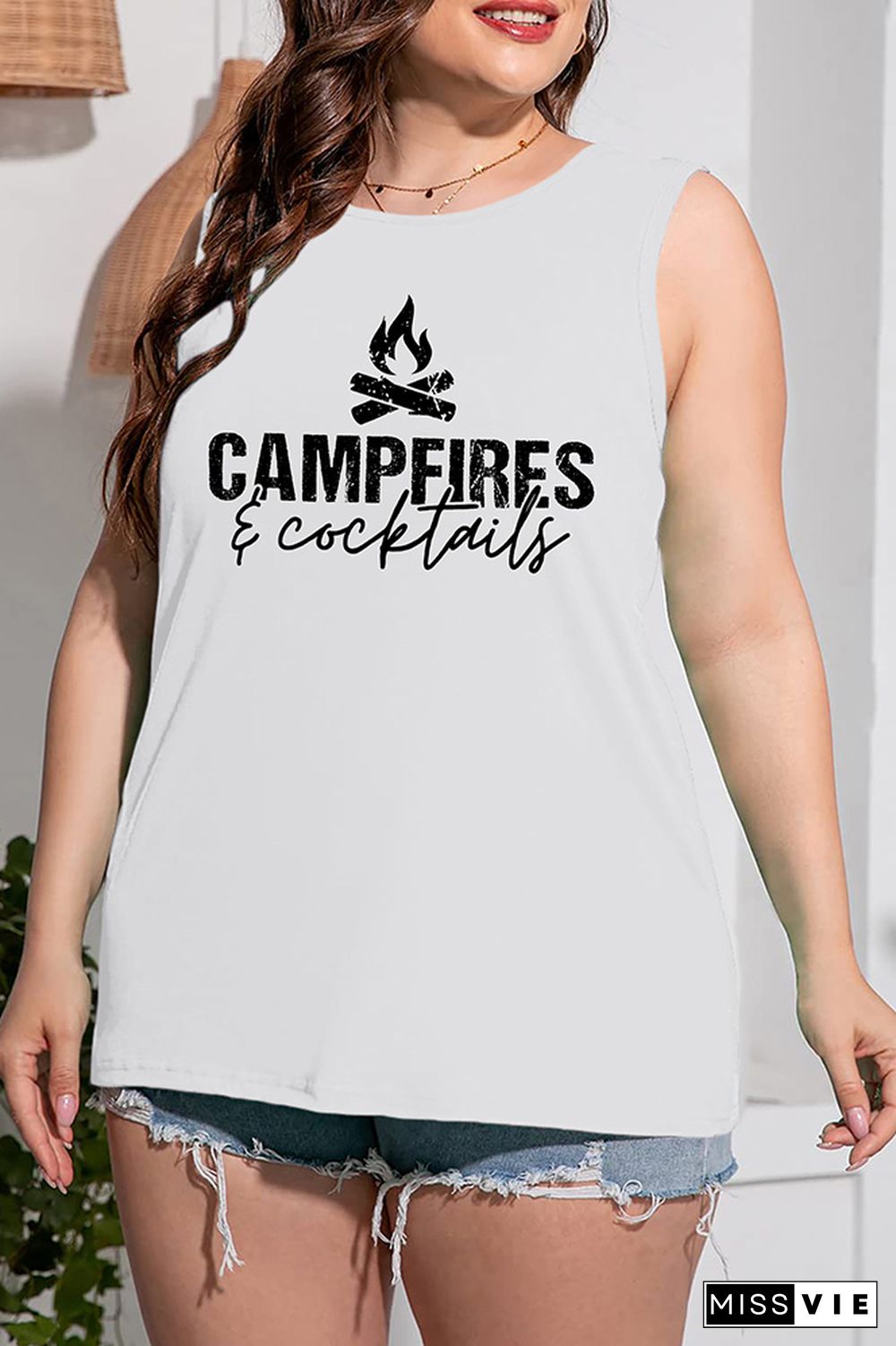 Camping printed tank top