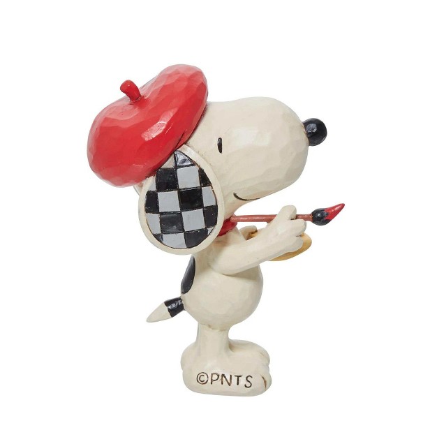 Jim Shore Snoopy Artist Mini One Figurine 3 5 Inches Peanuts 6011956 Polyresin Multicolored